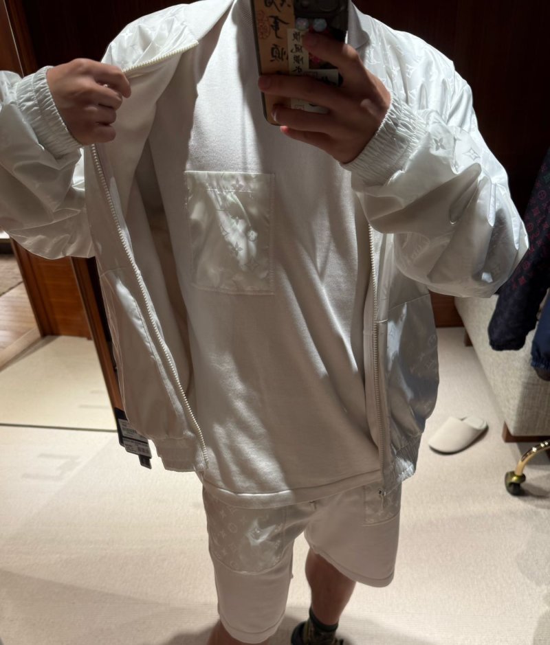 Louis Vuitton Monogram Puffer Bomber Jacket Cream view