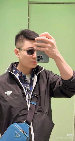 Prada Black Nylon Windbreaker Jacket with White Trim view 4