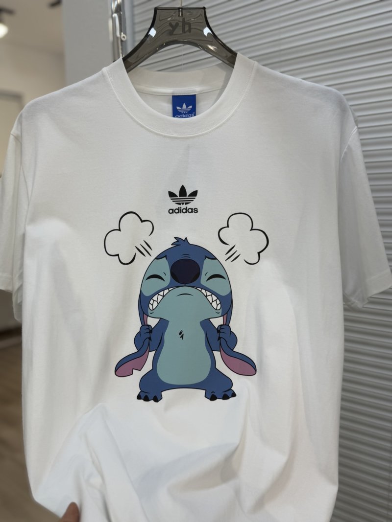 Adidas Trefoil Cartoon Character Print White T-Shirt