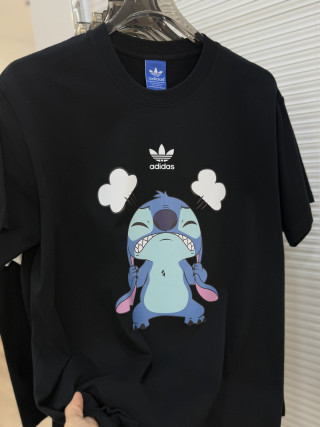 Adidas Trefoil Cartoon Character Print White T-Shirt view 2