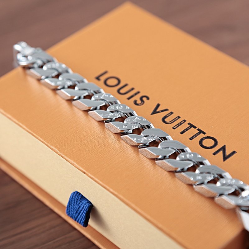 Louis Vuitton Chain Links Silver Monogram Bracelet view