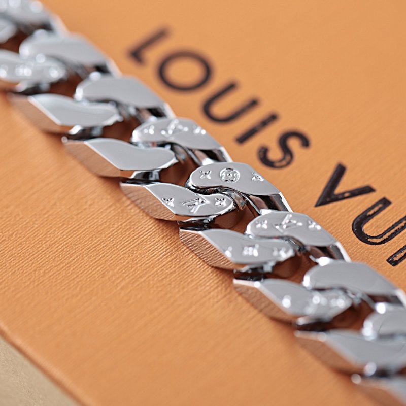 Louis Vuitton Chain Links Silver Monogram Bracelet view
