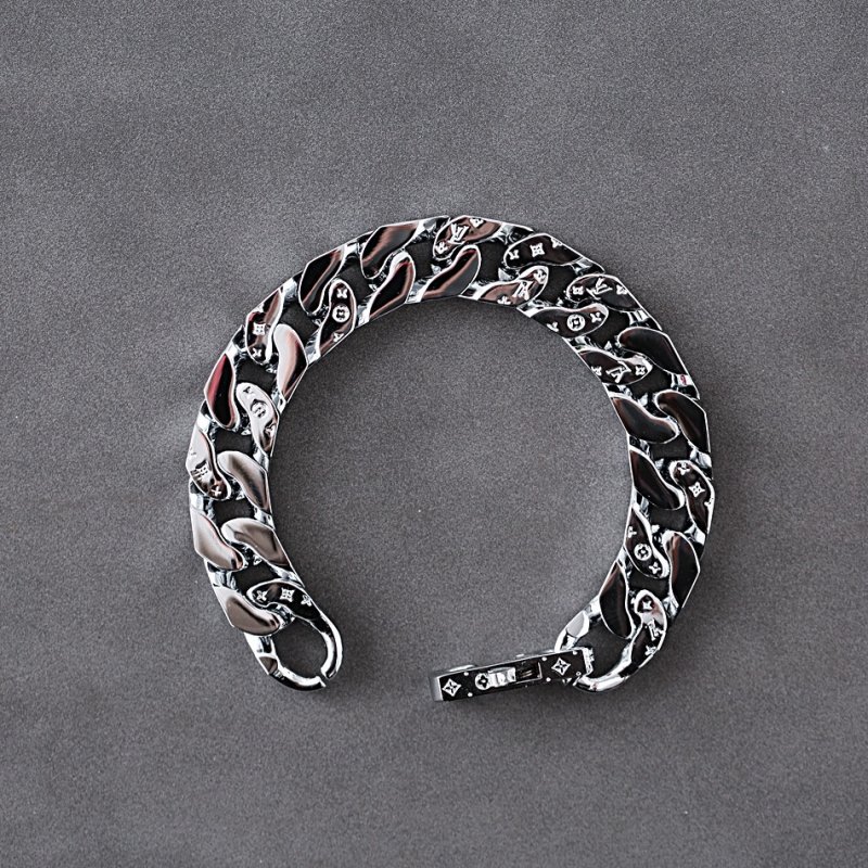 Louis Vuitton Chain Links Silver Monogram Bracelet view