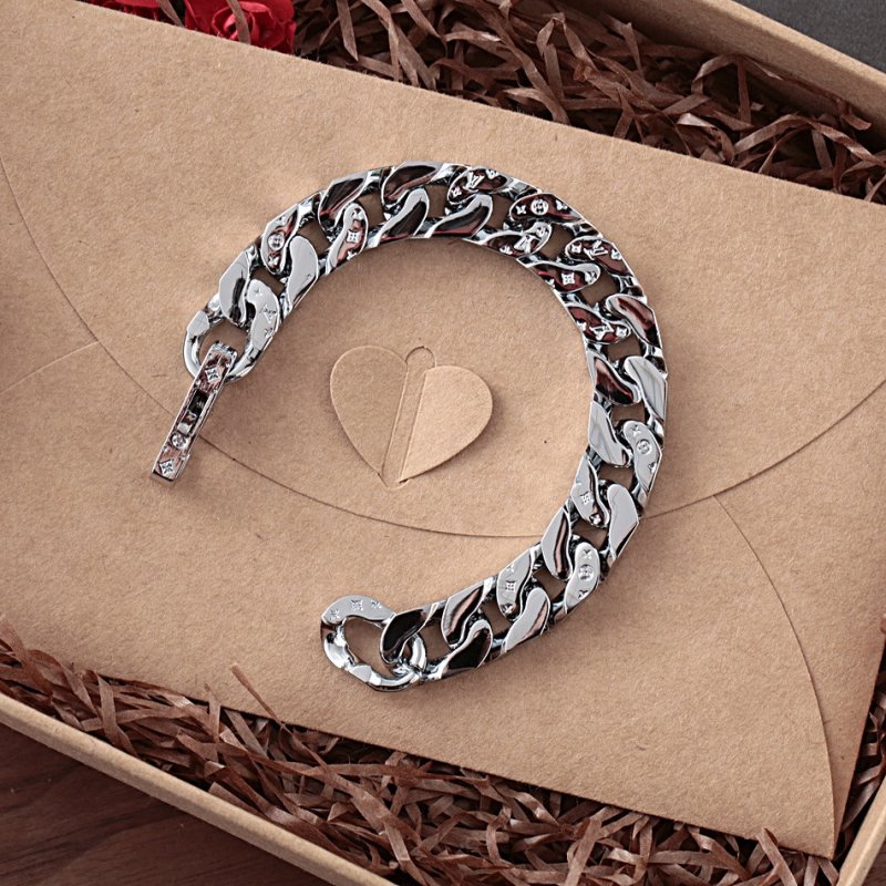 Louis Vuitton Chain Links Silver Monogram Bracelet view