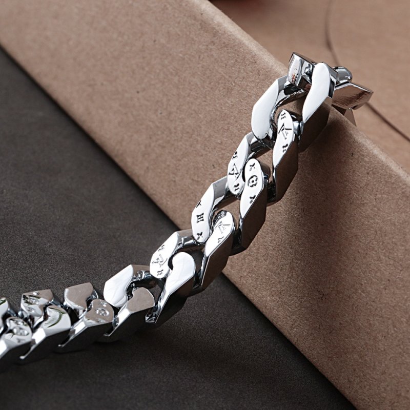 Louis Vuitton Chain Links Silver Monogram Bracelet view