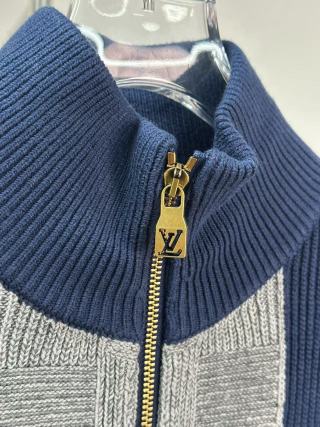Louis Vuitton Monogram Patchwork Knit Zip Cardigan Navy view 5