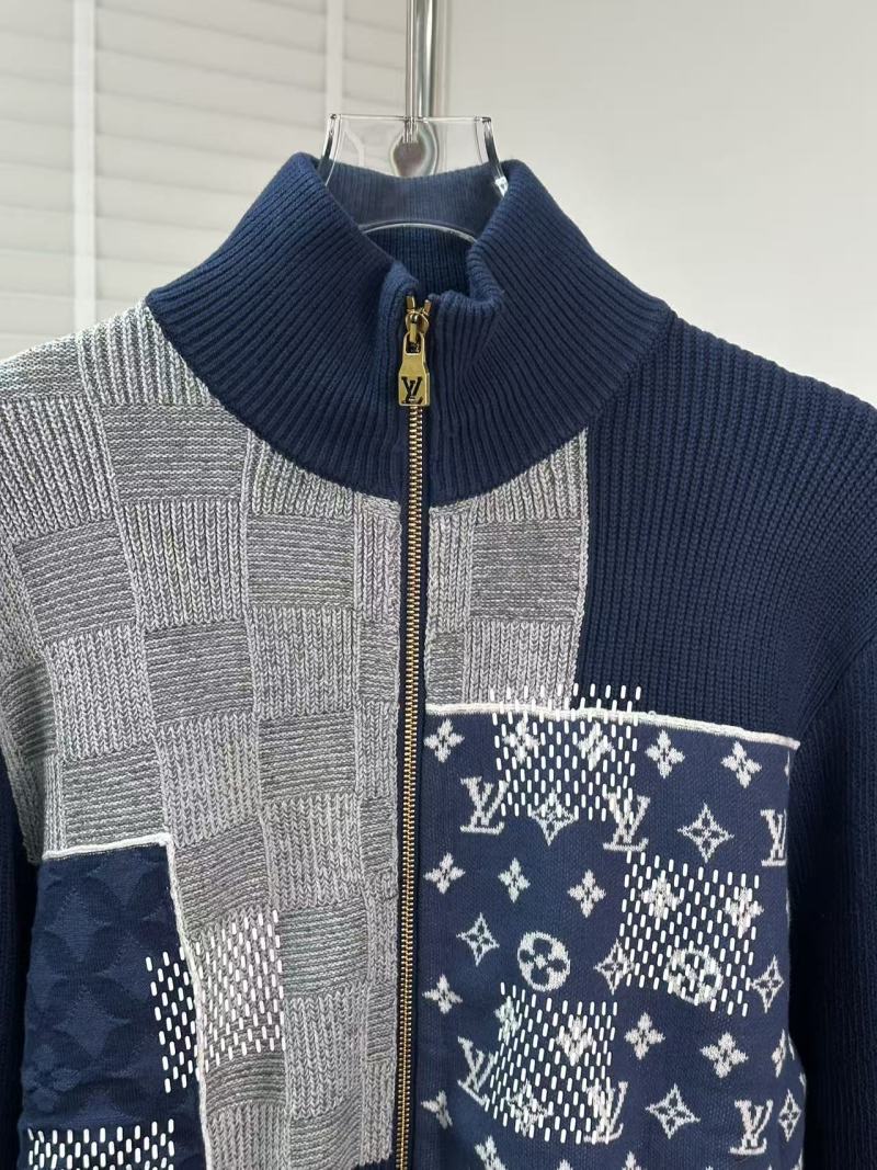 Louis Vuitton Monogram Zip Cardigan Navy & Grey view