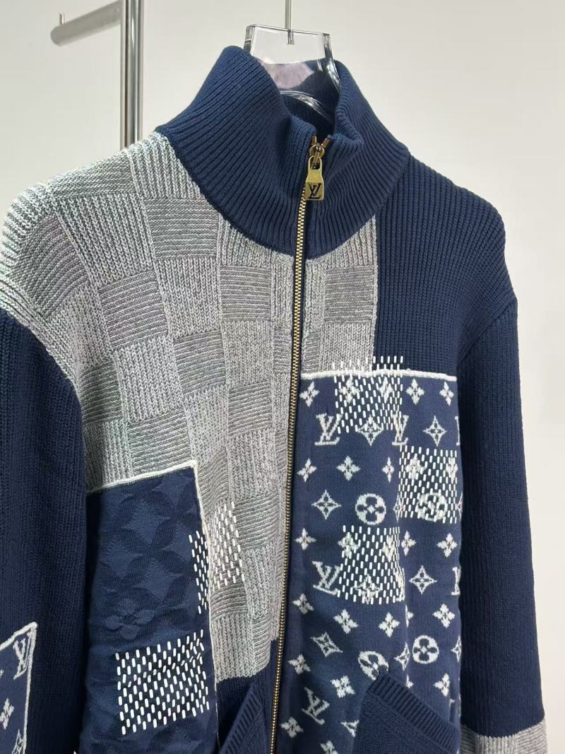Louis Vuitton Monogram Zip Cardigan Navy & Grey view