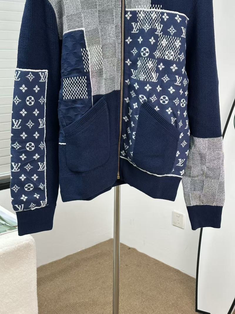 Louis Vuitton Monogram Patchwork Knit Zip Cardigan Navy view