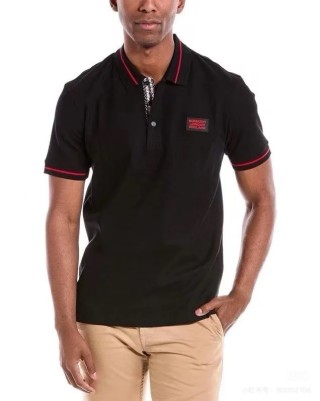 Balenciaga Black Polo Shirt with Red Trim view 3
