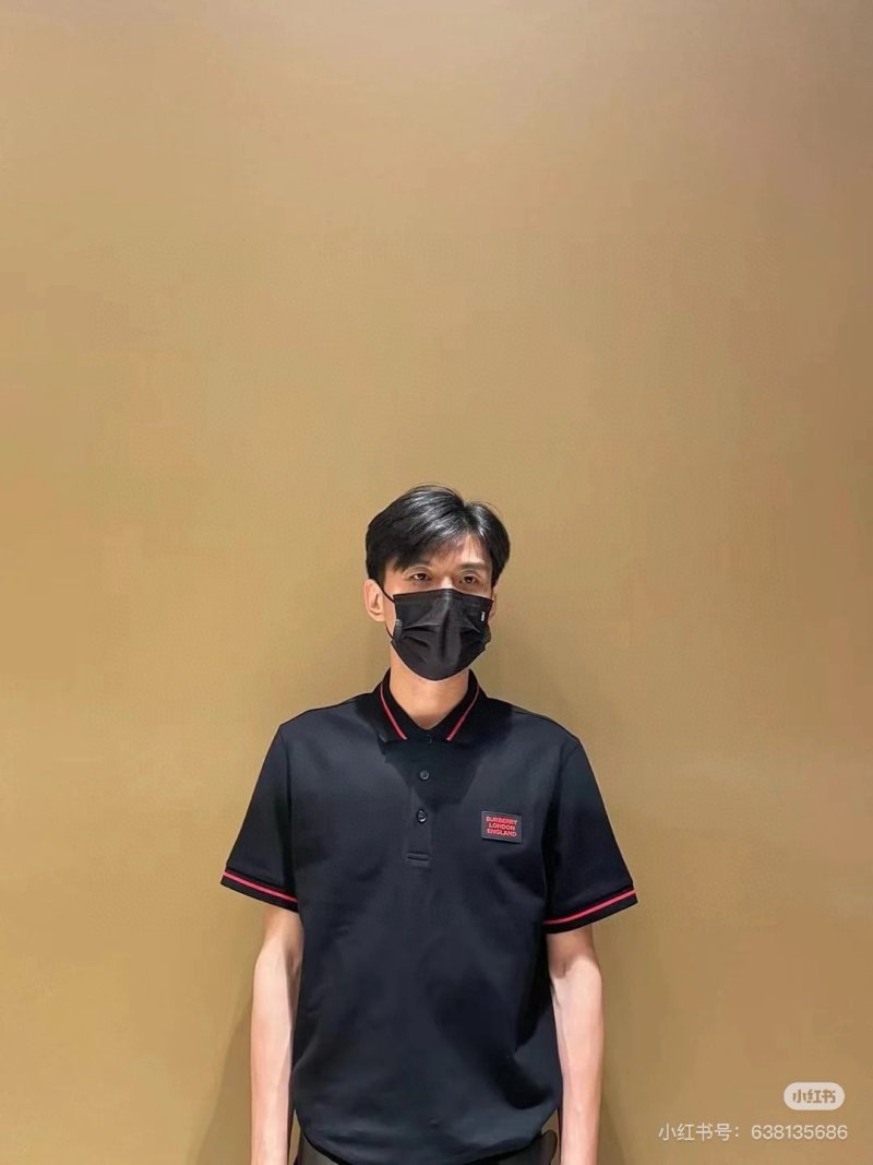 Balenciaga Black Polo Shirt with Red Trim view