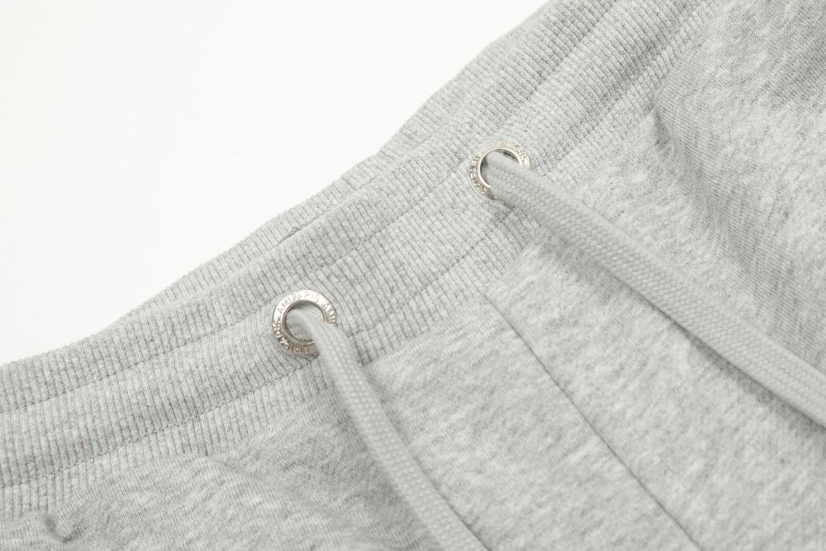 Essentials Grey Melange Shorts with Red Heart Logo view