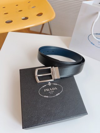 Prada Black Saffiano Leather Belt 35mm view 5