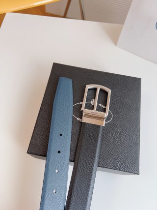 Prada Black Saffiano Leather Belt 35mm view 7