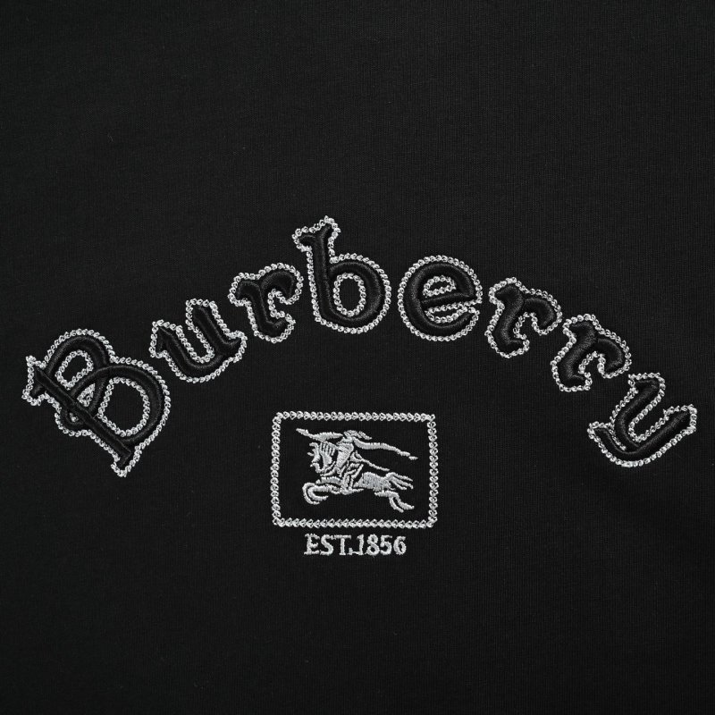 Burberry Black Logo Embroidered T-Shirt view