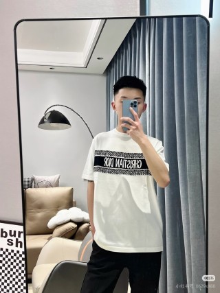 Dior White Monogram Logo Short Sleeve T-Shirt view 6