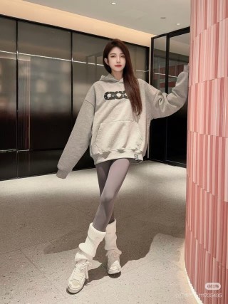 Gray Graphic Hoodie with Colorful Embellished Design view 2