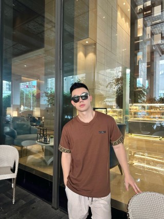 Fendi Monogram Sleeve Brown T-Shirt