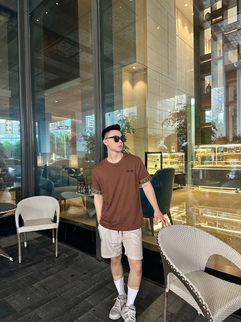 Fendi Monogram Sleeve Brown T-Shirt view
