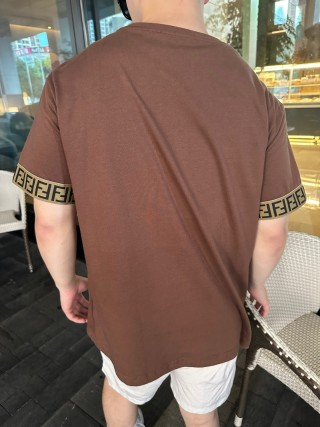 Fendi Monogram Sleeve Brown T-Shirt view 6