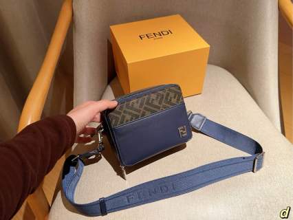 Fendi Colorblock Camera Bag Navy Blue view 2