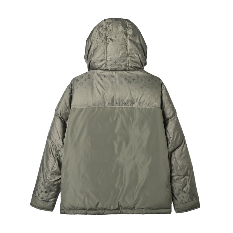 Beige Quilted Down Puffer Jacket with Hood view