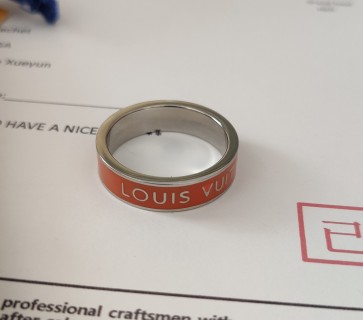 Louis Vuitton Orange Enamel Ring view 3