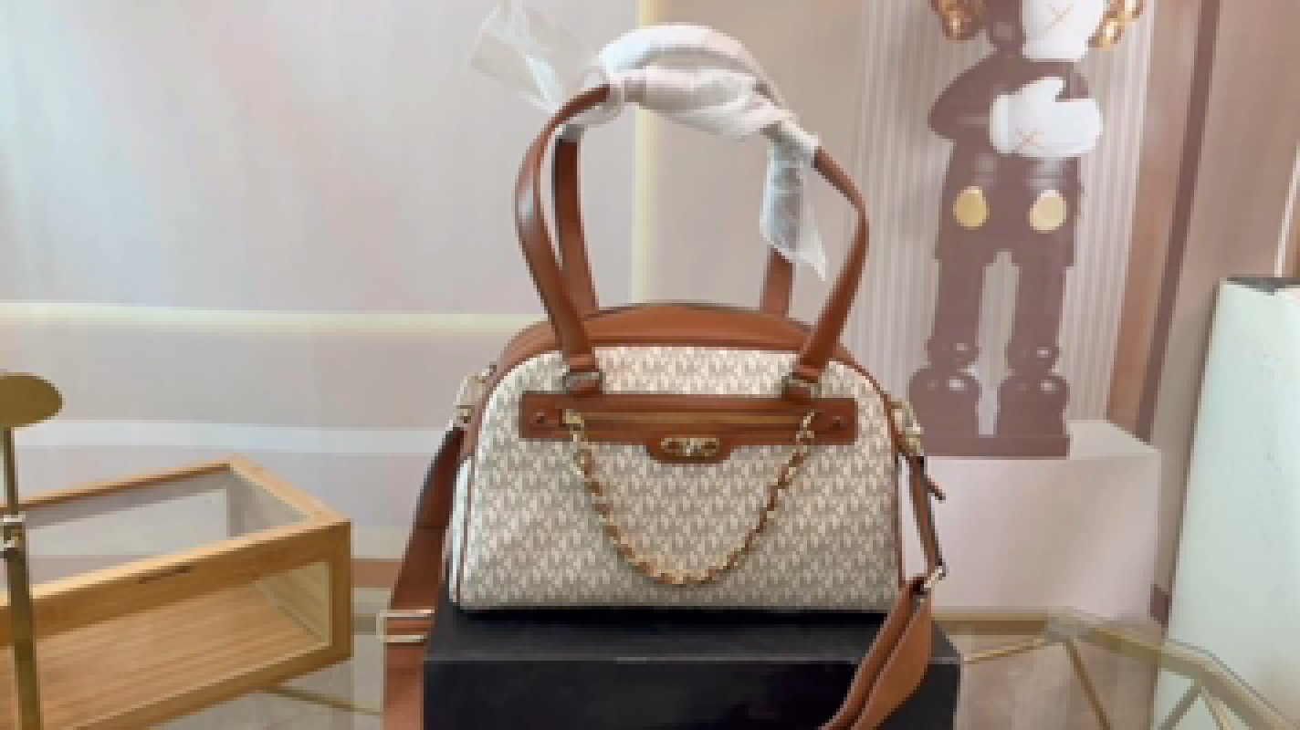 Michael Kors Hamilton Canvas Tote Bag Cream & Cognac