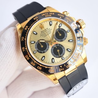 Rolex Daytona Gold Chronograph Black Rubber Strap