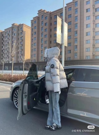 Premium Puffer Down Jacket Beige view 6