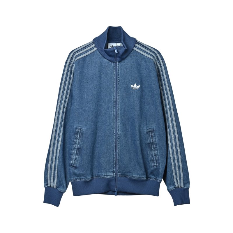 Adidas 3-Stripe Denim Track Jacket Navy Blue view