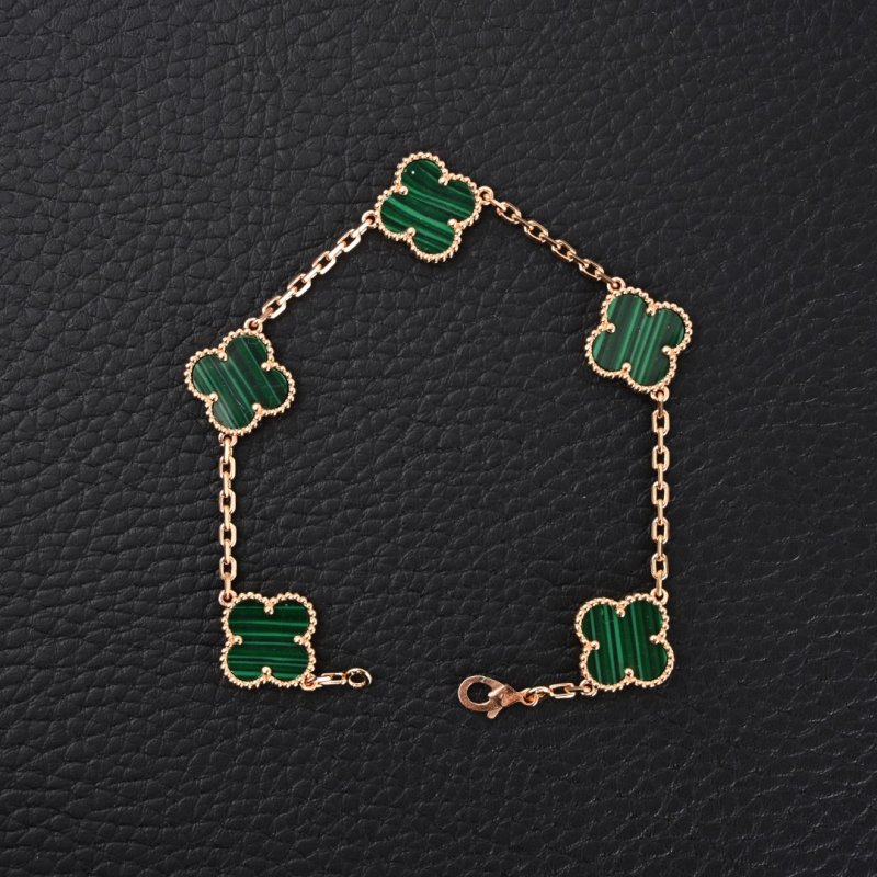 Van Cleef & Arpels Vintage Alhambra Green Malachite Bracelet