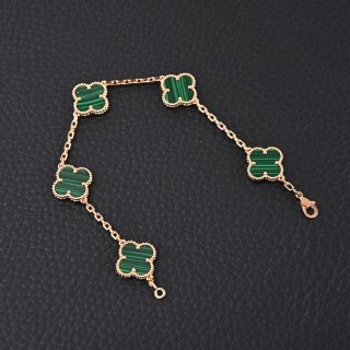 Van Cleef & Arpels Vintage Alhambra Green Malachite Bracelet view 2