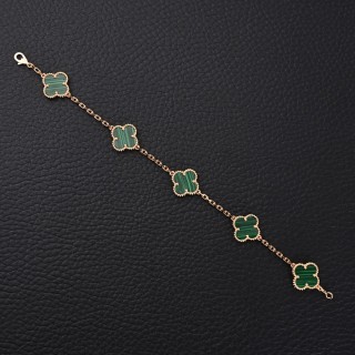 Van Cleef & Arpels Vintage Alhambra Green Malachite Bracelet view 3