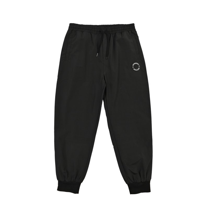 Navy Cropped Nylon Cargo Pants with Embroidered Logo view
