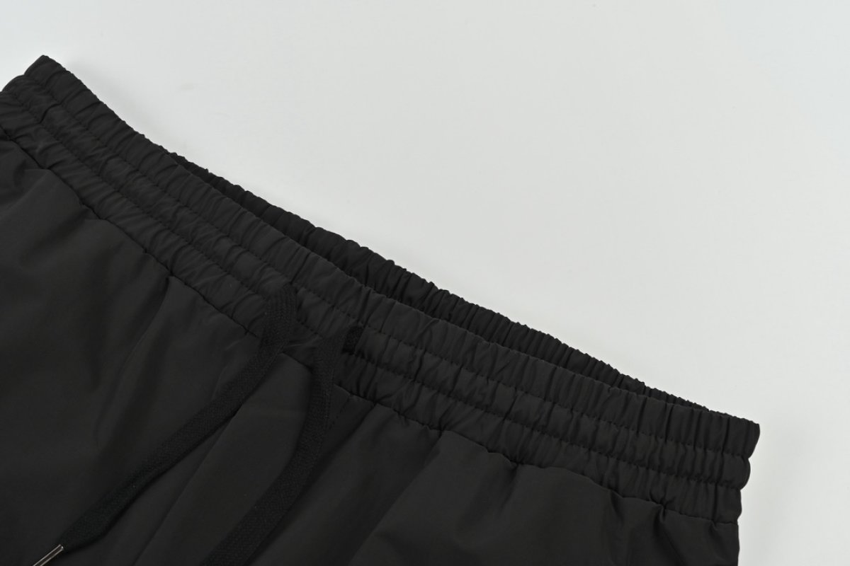 Navy Cropped Nylon Cargo Pants with Embroidered Logo view