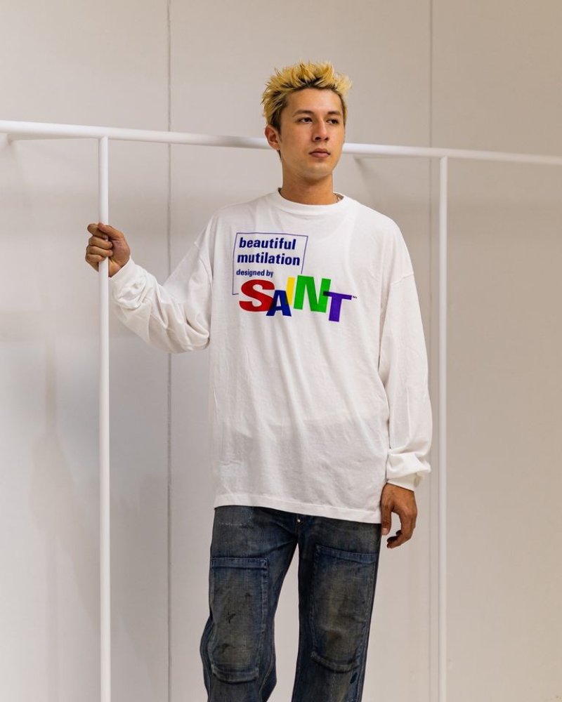 Saint Michael Beautiful Mutilation Cream Long Sleeve Tee view