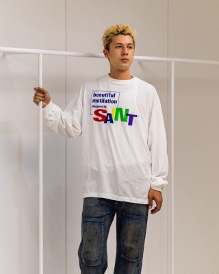 Saint Michael Beautiful Mutilation Cream Long Sleeve Tee view 3