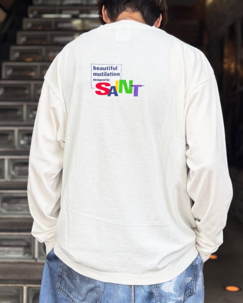 Saint Michael Beautiful Mutilation Cream Long Sleeve Tee view