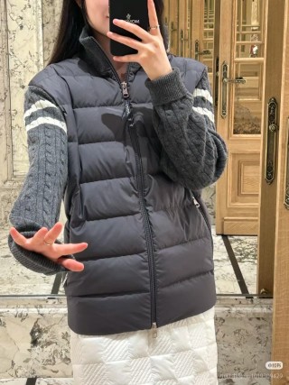 Moncler Black Mixed Media Down Jacket view 2