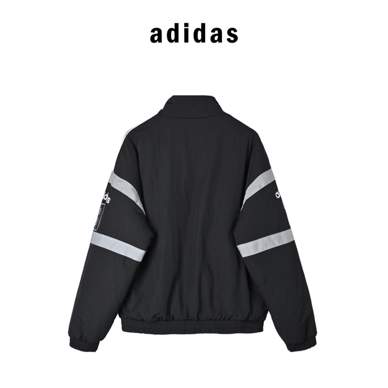 Adidas Black & White Striped Track Jacket with Crest view