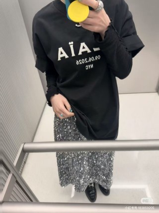 AAIA Black Oversized Logo T-Shirt