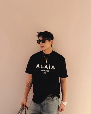 AAIA Black Oversized Logo T-Shirt view 2