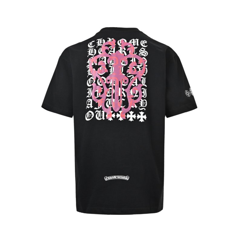 Black Graphic Print Short Sleeve T-Shirt Pink & White Logo view