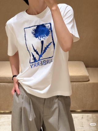 Burberry Thistle Print White T-Shirt