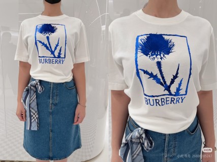 Burberry Thistle Print White T-Shirt view 3