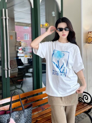 Burberry Thistle Print White T-Shirt view 7