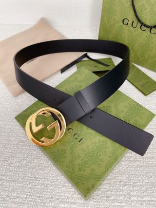 Gucci Double G Buckle Black Leather Belt 3.8cm view 5