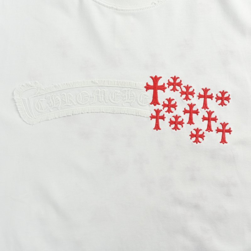 Chrome Hearts White Cross Print T-Shirt Red view