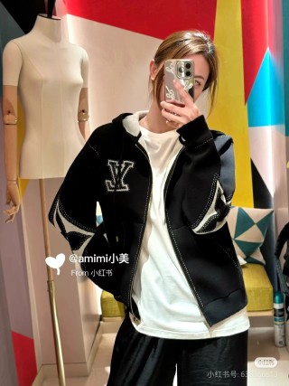 Black Zip Hoodie Jacket with Embroidered Logo view 2